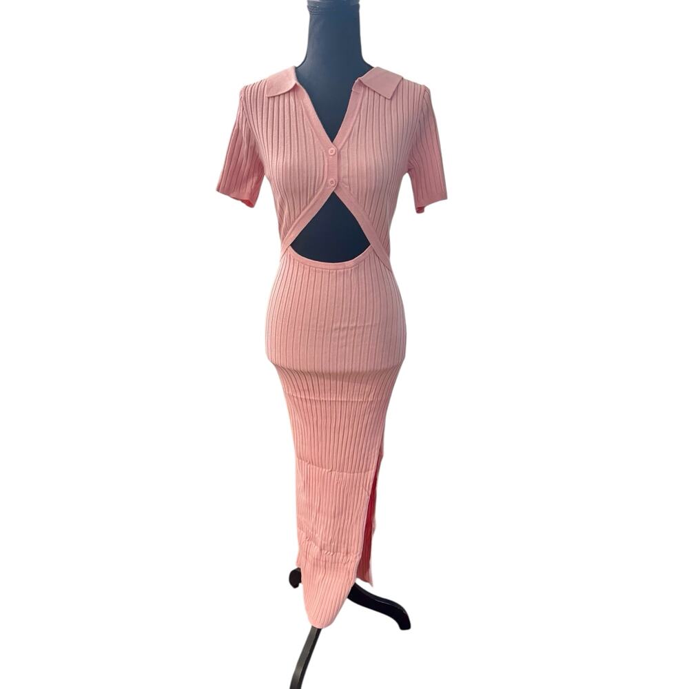 NWT! L*Space Lena Cutout Collared Bodycon Maxi Dress - Size Large - Picture 6 of 9